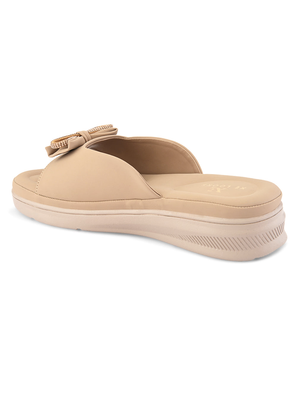 Sparkling bow embellishment Platform Slipper