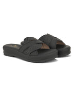 Cross-Strap with Laser-Cut Detailing Slippers