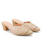 Attractive , Party wear Block Heel Slip-On Mule Sanal