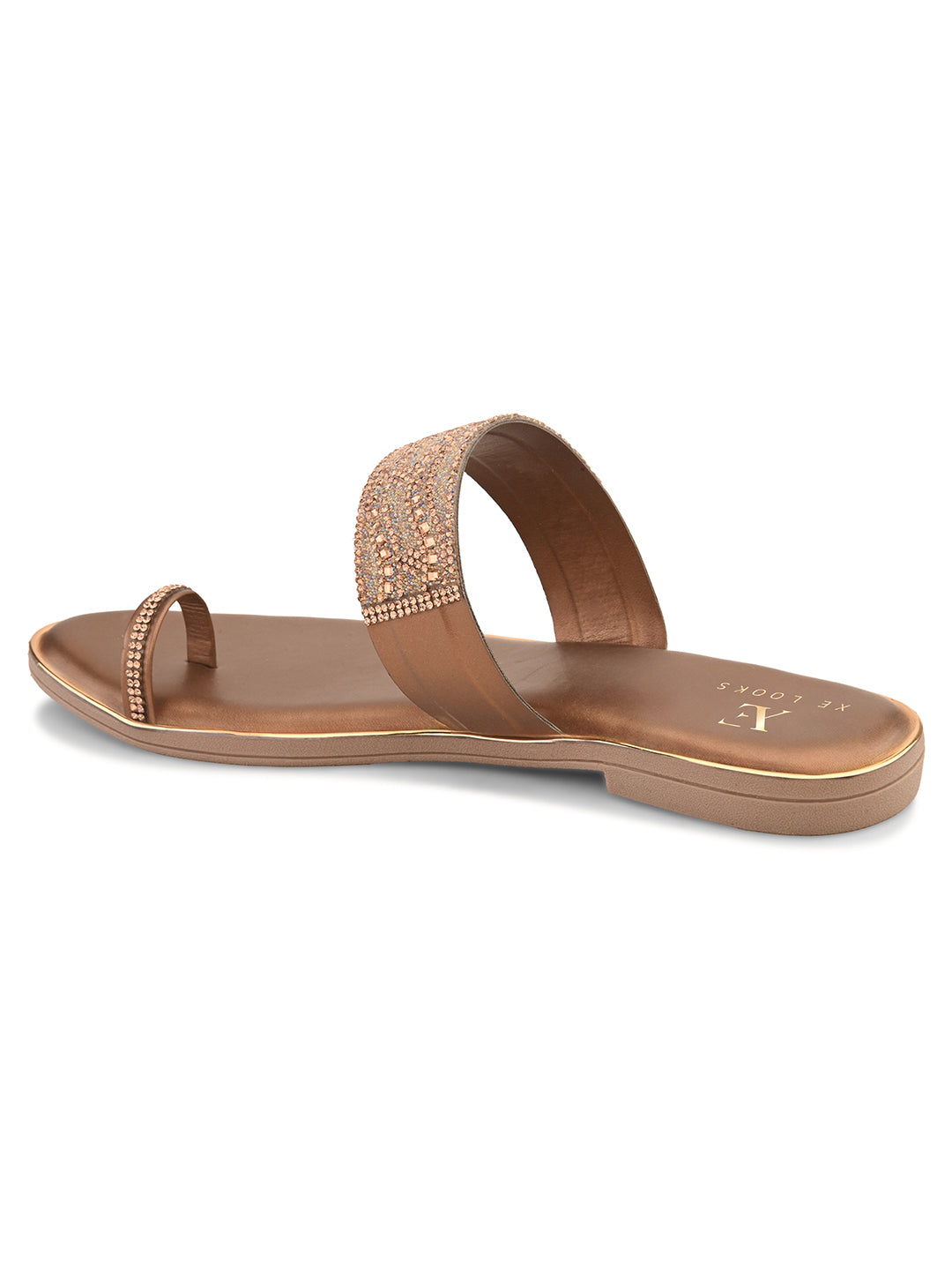 Elegant Embellished Toe-Ring Slip-On Flats