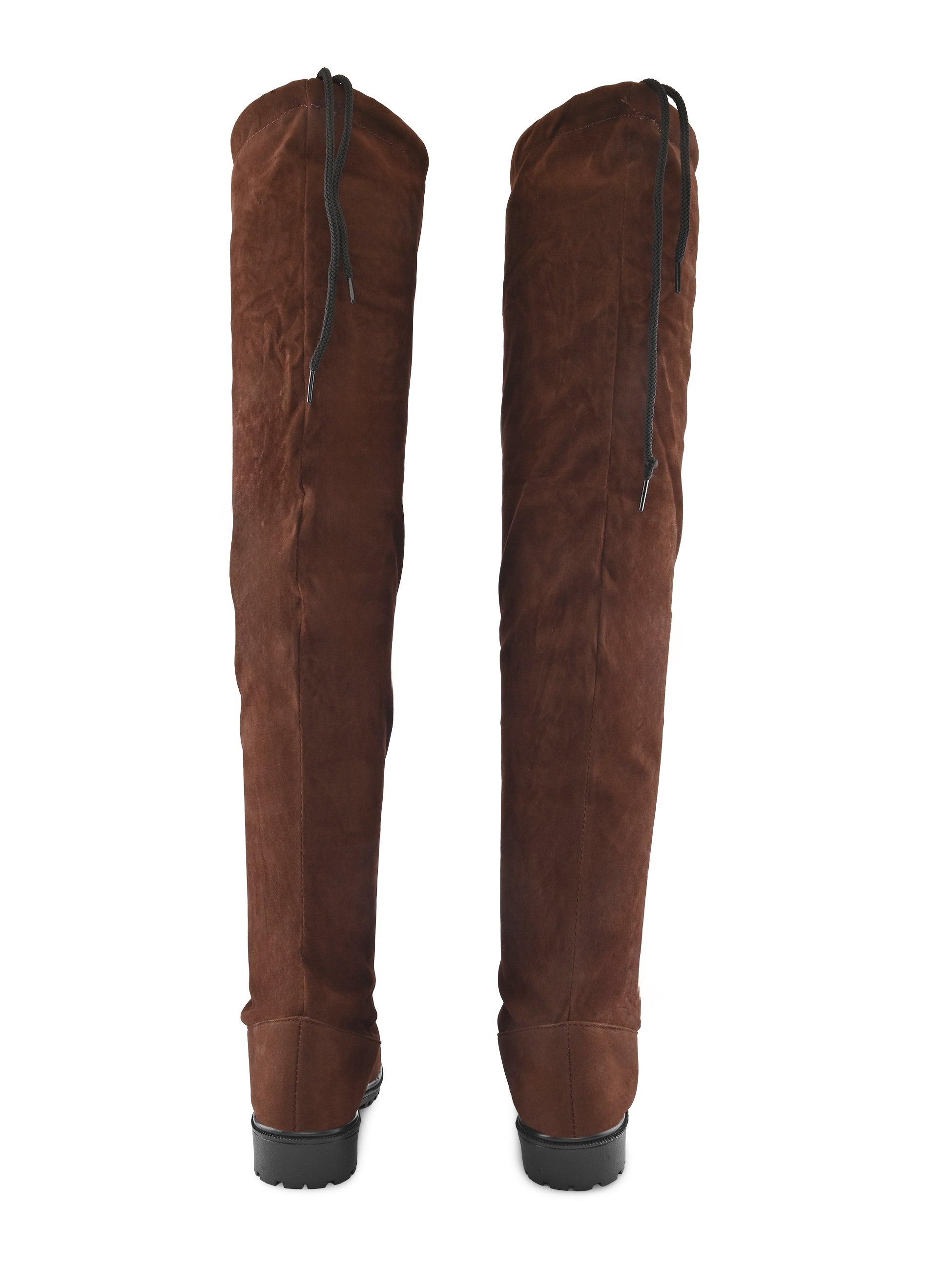 Stretch-Fit Over-the-Knee Low Block Heel Boots