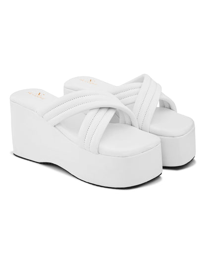 Cross Strap Design modern comfortable cushion platform Slippers