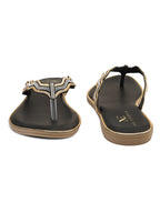 Traditional Slip-On Sandals with Stone-Styled Strap Design