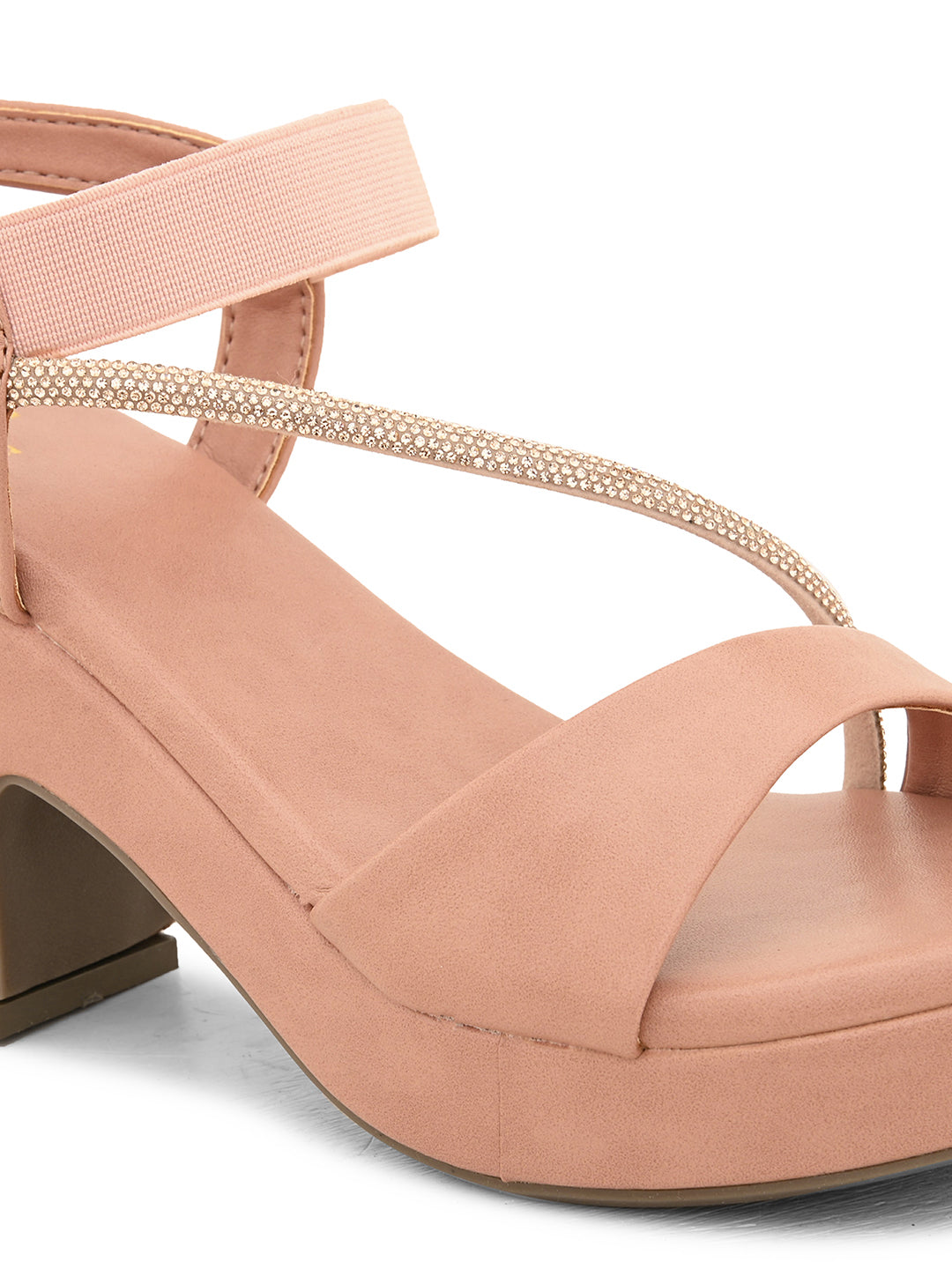 Comfortable Fancy & Charm Block Heel Sandal With Ankle Strap