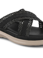 Braided Cross Strap Cushioned Comfort Platform Sandals