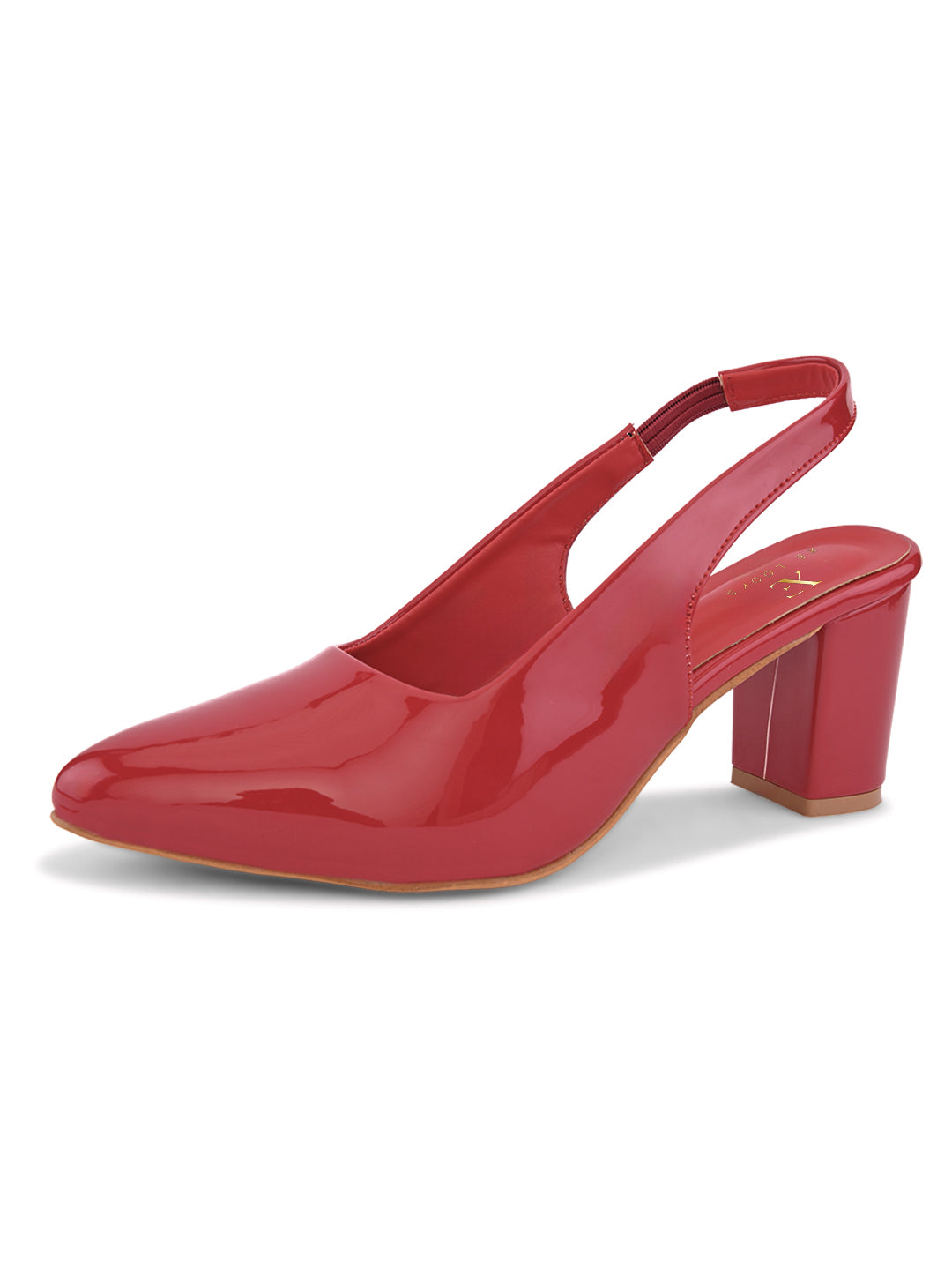 Women's Patent Pointed-Toe Slingback Heels
