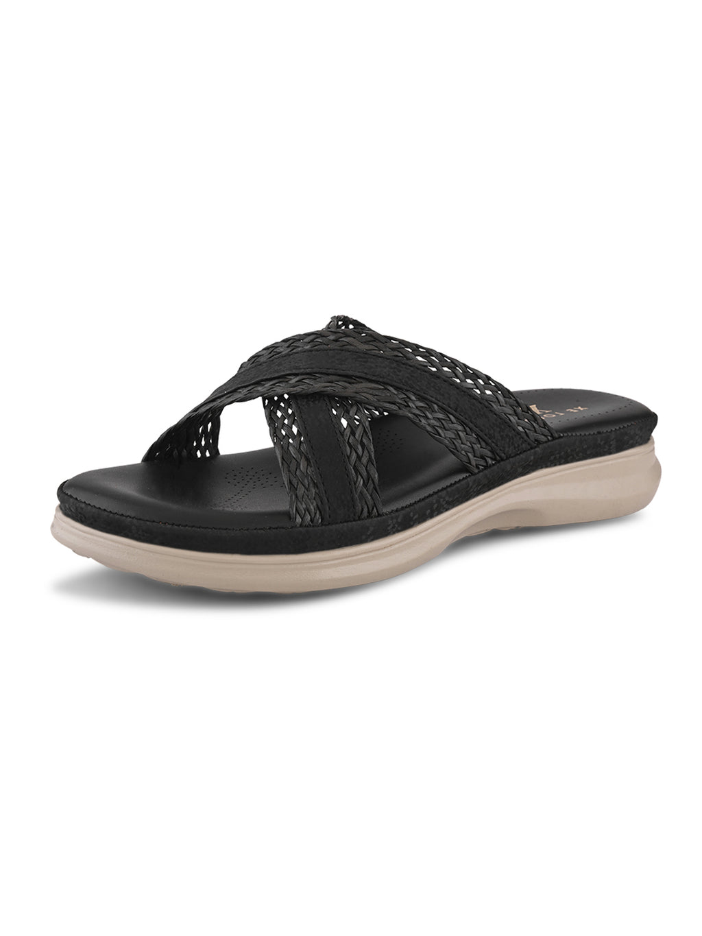 Braided Cross Strap Cushioned Comfort Platform Sandals