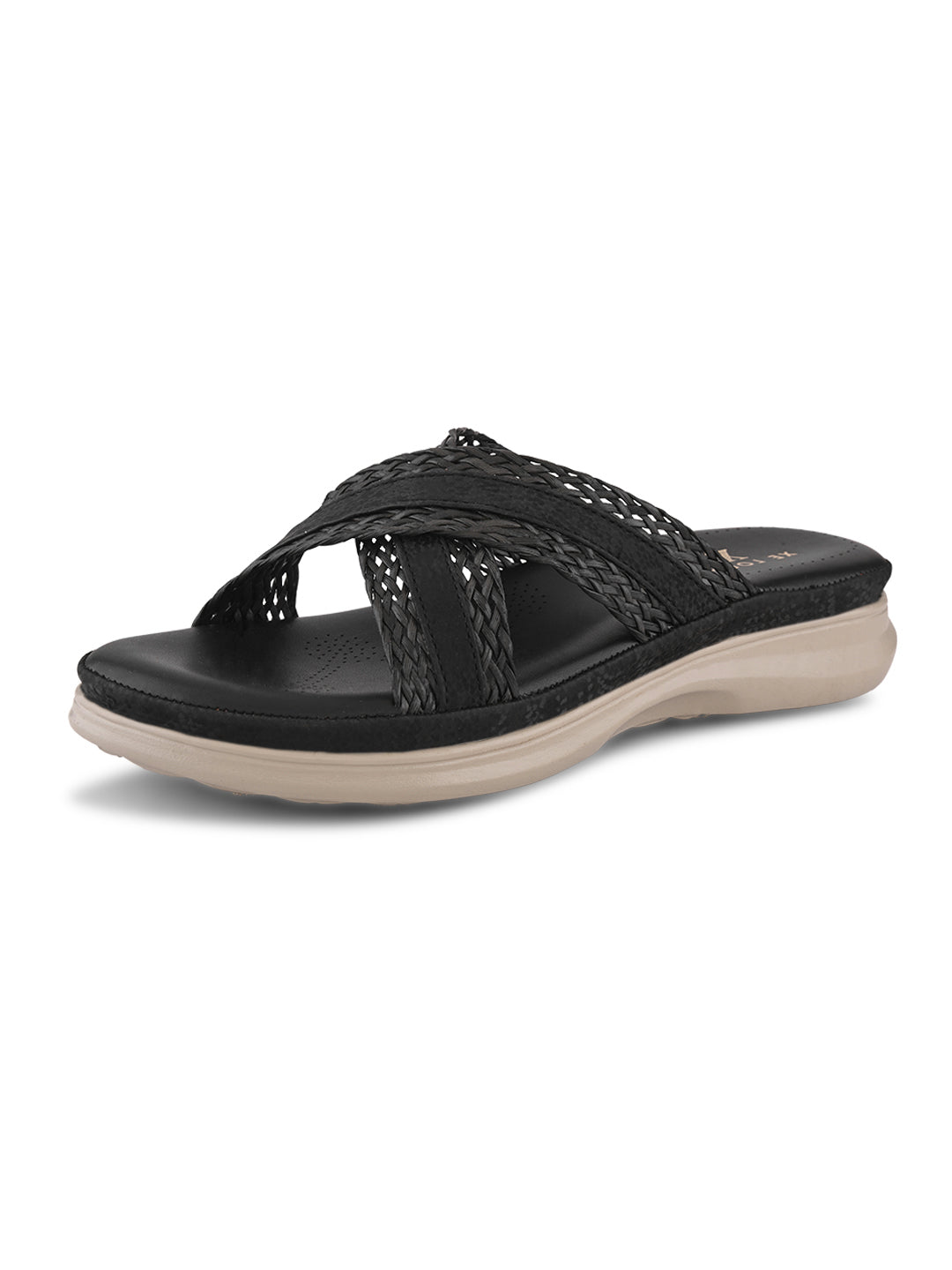 Braided Cross Strap Cushioned Comfort Platform Sandals
