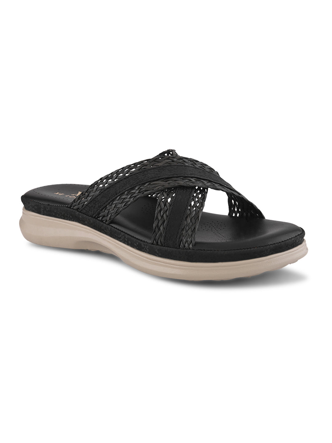 Braided Cross Strap Cushioned Comfort Platform Sandals