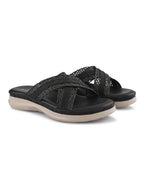 Braided Cross Strap Cushioned Comfort Platform Sandals