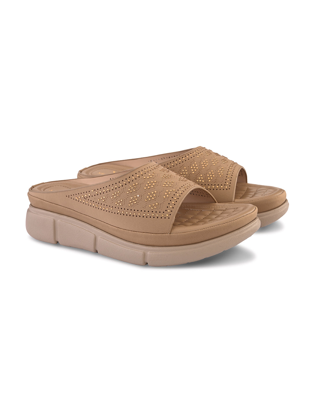 Comfort Embellished Slip-On Wedges