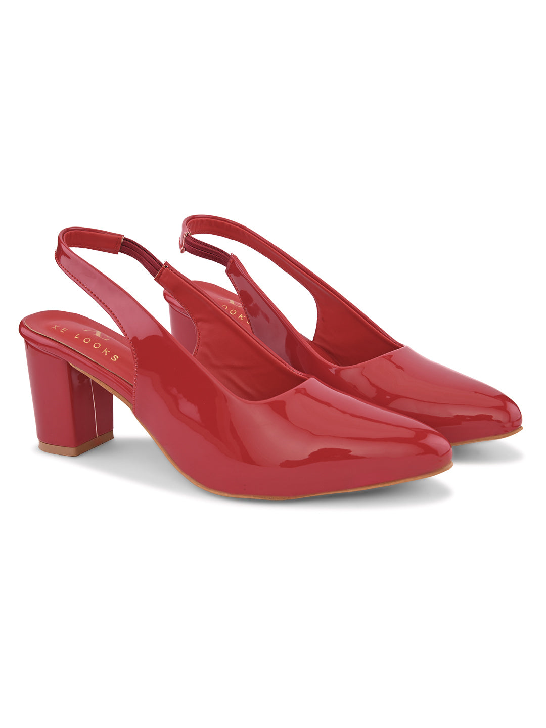 Women's Patent Pointed-Toe Slingback Heels