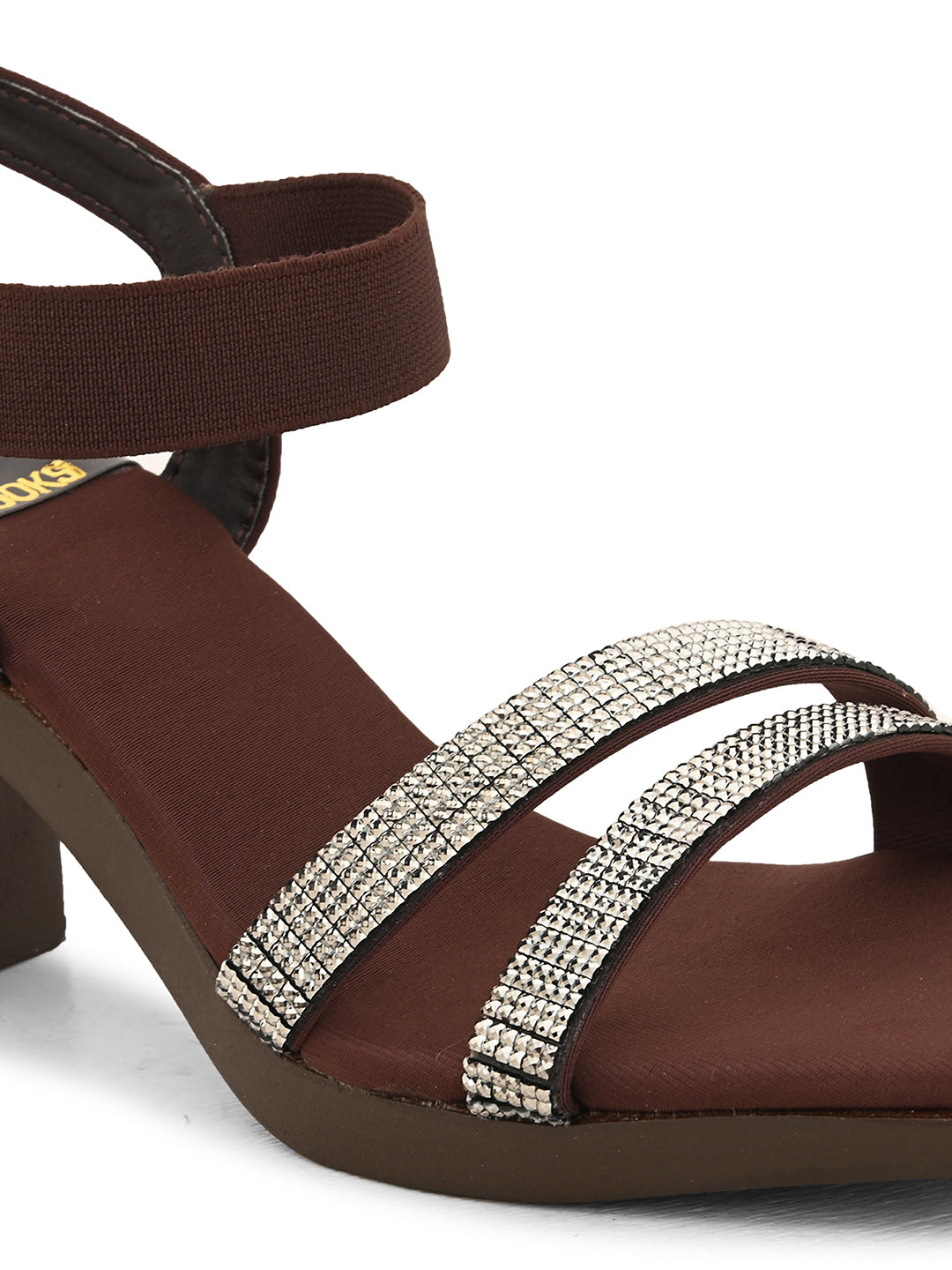 Fancy & Charm Block Heel Sandal With Ankle Straps