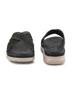 Braided Cross Strap Cushioned Comfort Platform Sandals