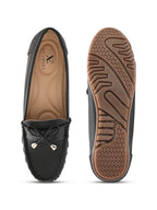Soft Cushioned Slip-On Loafers with Bow Detail