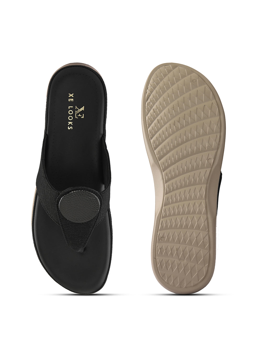 Embellishment Buckle Detail Comfort Toe-Ring Slippers