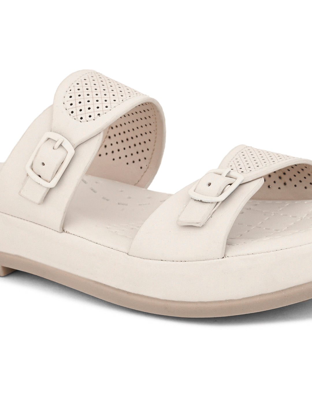 Dual-Strap with Buckle Detail Slippers