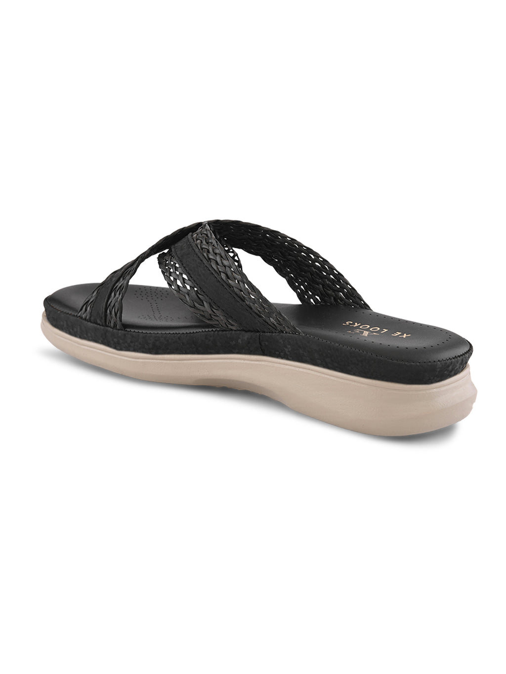 Braided Cross Strap Cushioned Comfort Platform Sandals