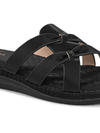 Cross-Strap with Cushioned doctor Sole Flat Slippers