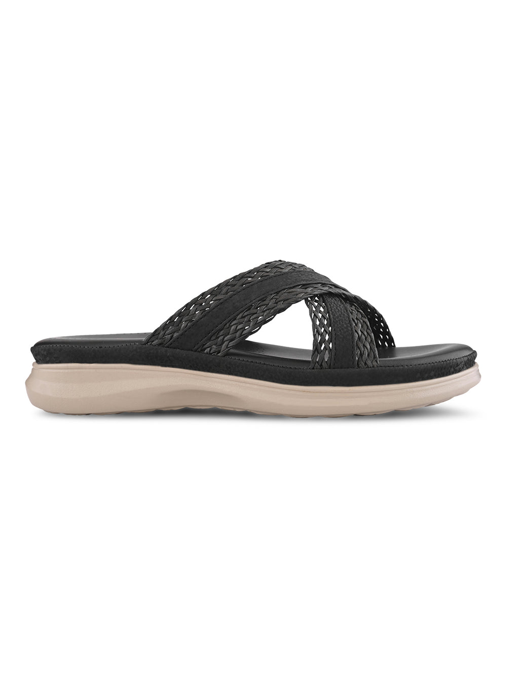 Braided Cross Strap Cushioned Comfort Platform Sandals