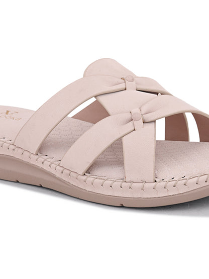 Cross-Strap Flat Slippers with Cushioned doctor Sole