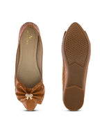 Glossy Bow Detail Ballerinas
