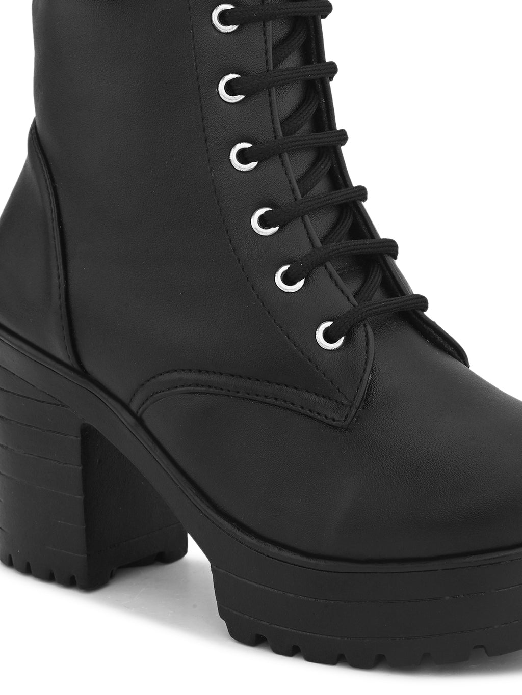 Women’s Buckle Strap Lace-Up Ankle Boots