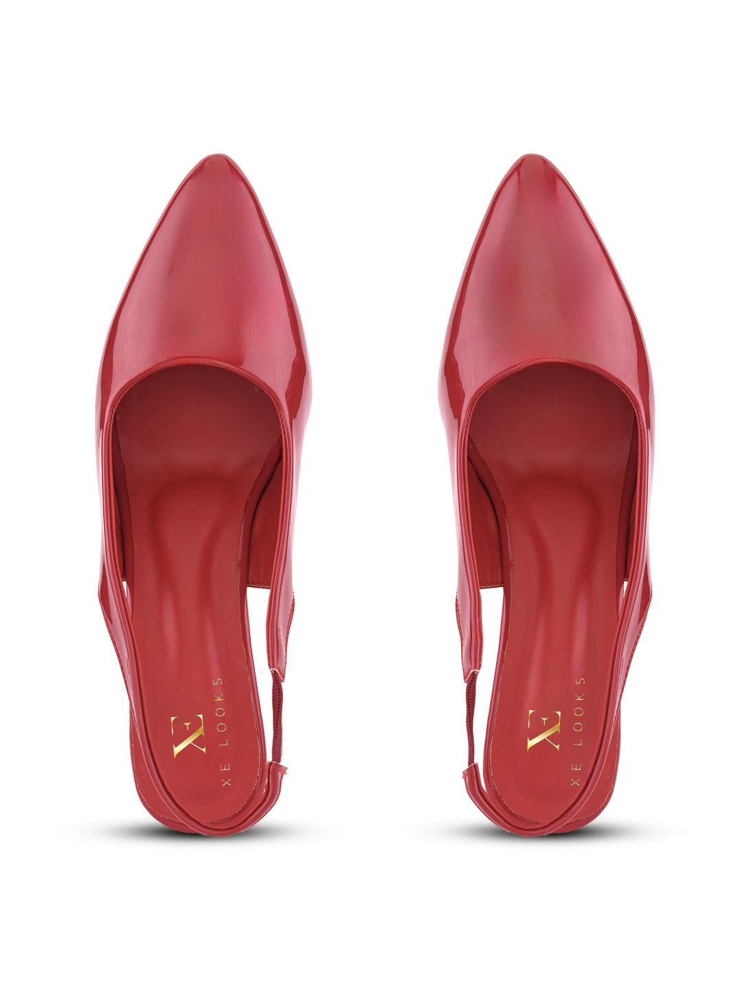 Women's Patent Pointed-Toe Slingback Heels