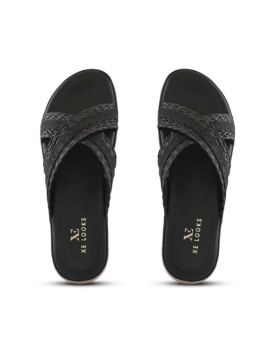 Braided Cross Strap Cushioned Comfort Platform Sandals