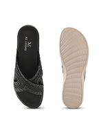 Braided Cross Strap Cushioned Comfort Platform Sandals
