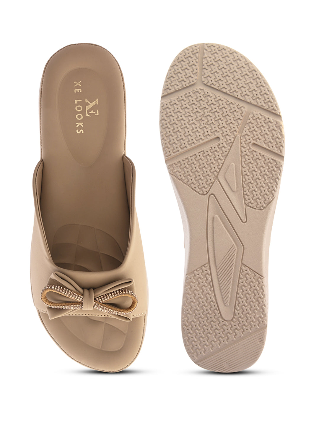 Sparkling bow embellishment Platform Slipper
