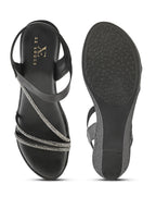 Stylish shimmer detailing straps Wedge Sandal