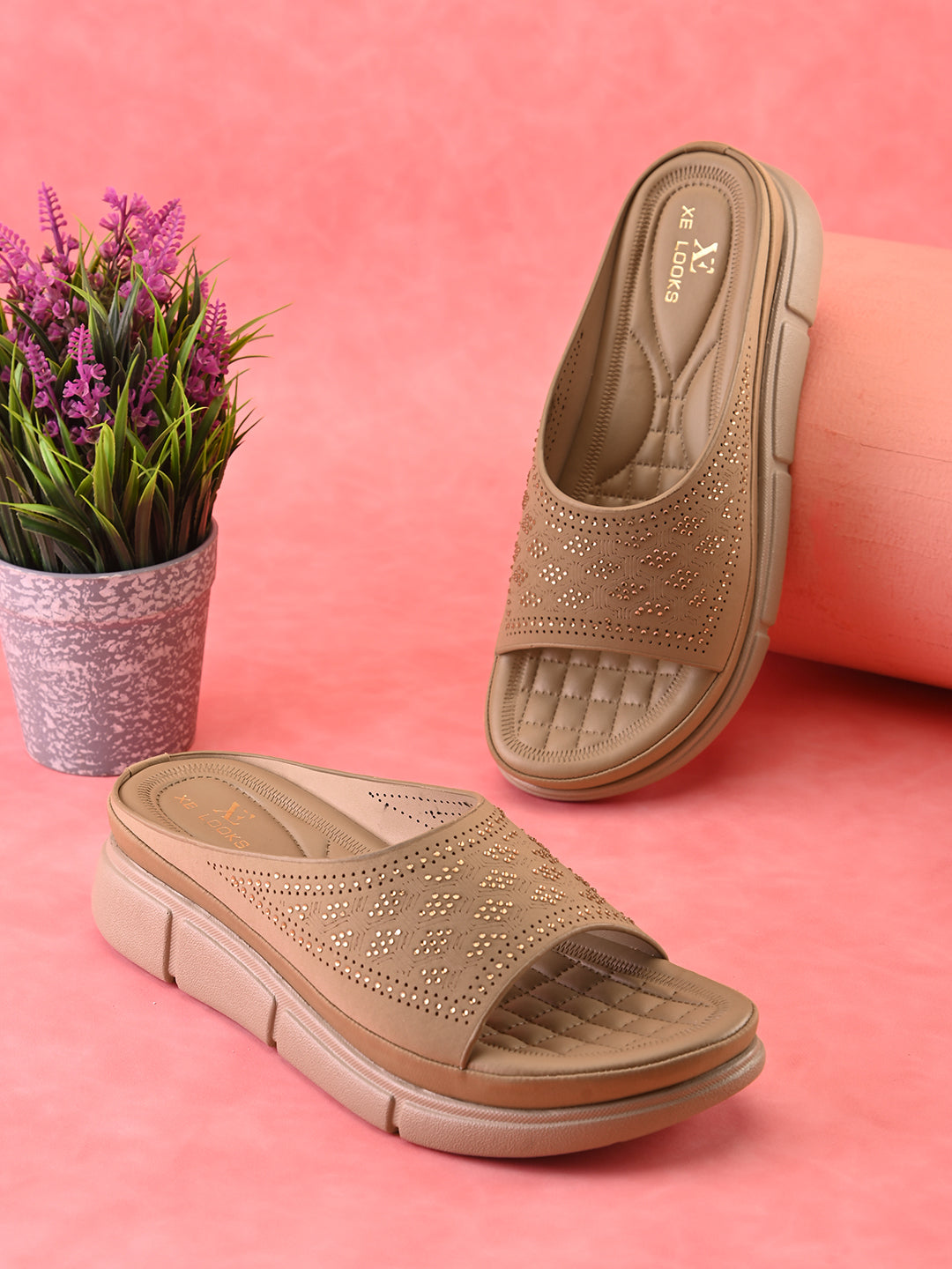Comfort Embellished Slip-On Wedges