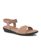 Cushioned Metallic Accent Elastic Strap Open Toe Sandals