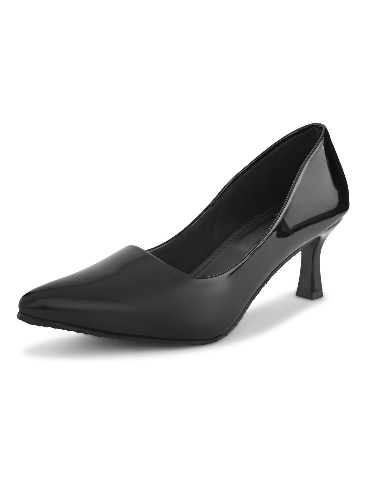 Glossy Pointed Toe Cushioned Slip-On Pumps