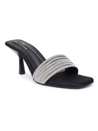 Rhinestone Strap Comfort Heel Sandals