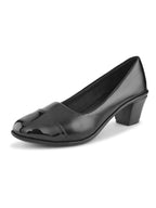 Glossy Cap Toe Slip-On Pumps