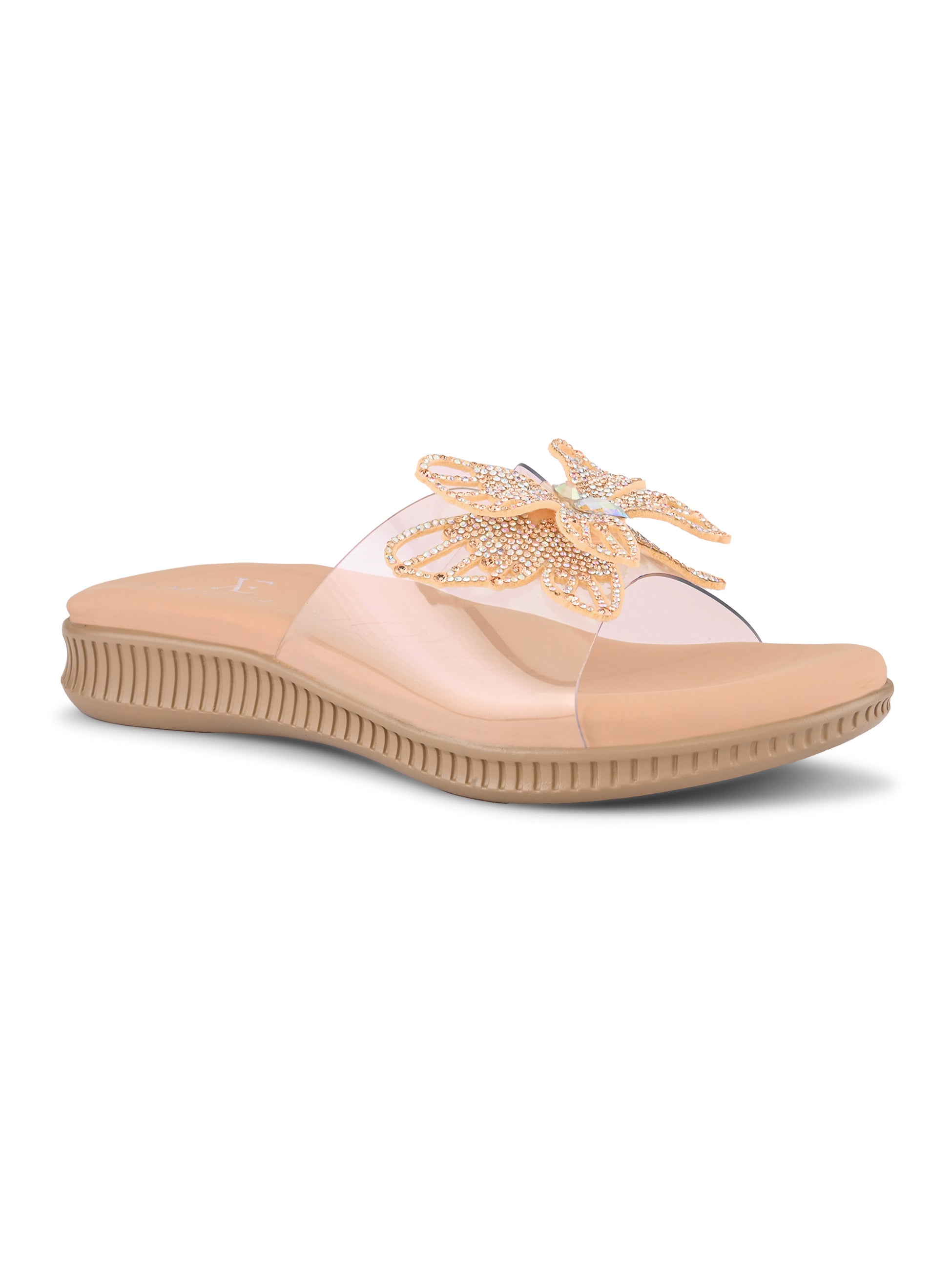 Crystal Butterfly Transparent Comfort Cushion Slides