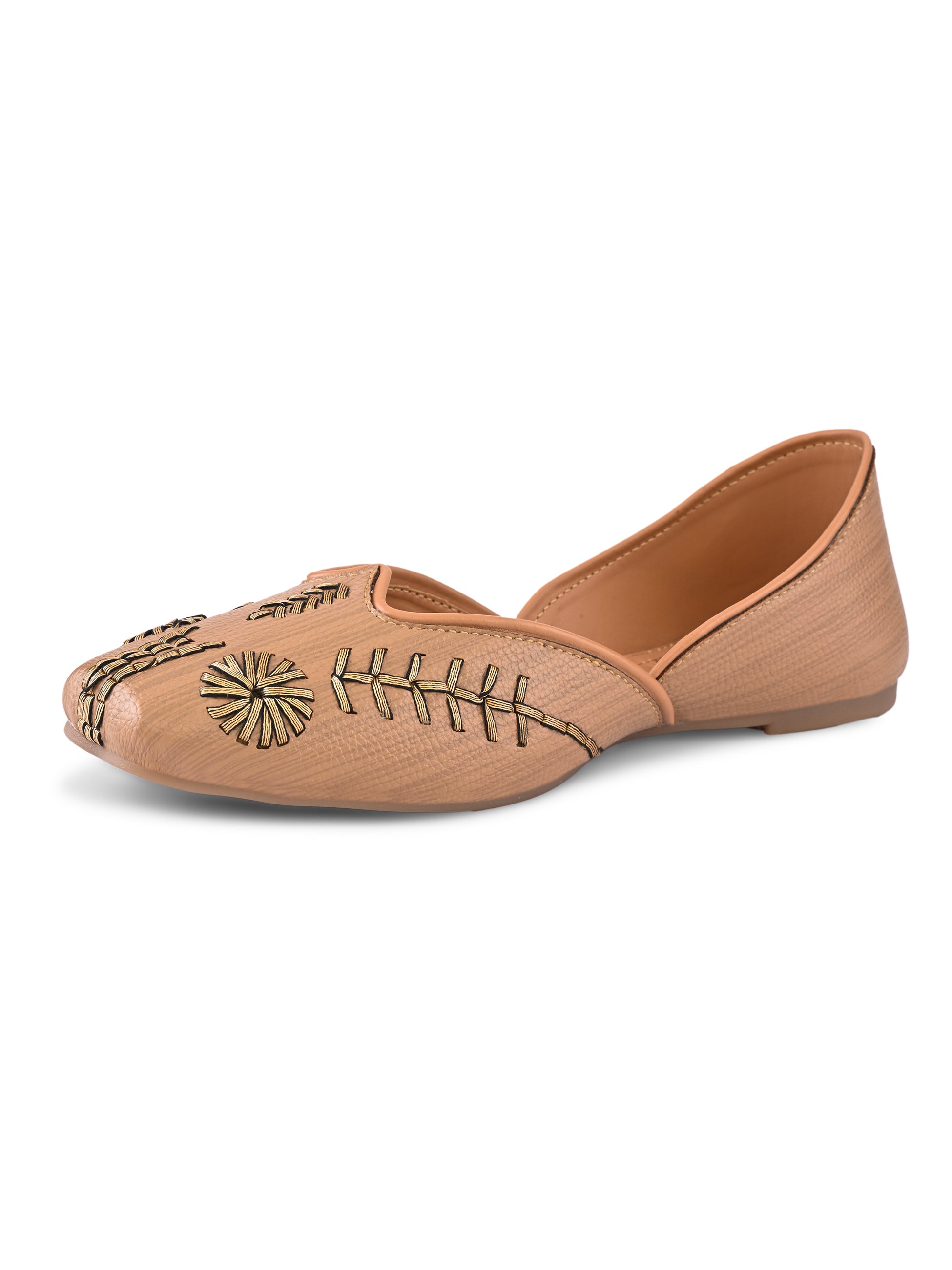 Embroidered Cushioned Square Toe Punjabi Jutti