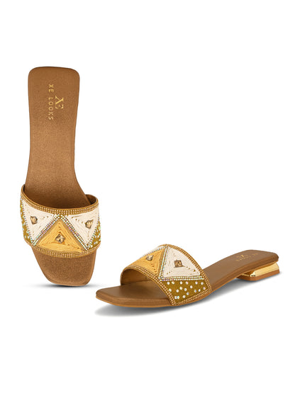 Chic & Classy Embellished Flat Slippers