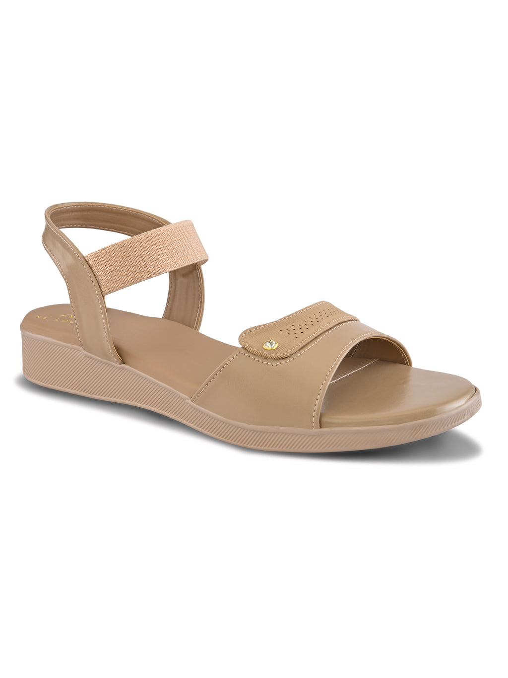 Perforated Detail Cushioned Slingback Flat Sandals