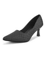 Quilted Pointed Toe Cushioned Slip-On Pumps