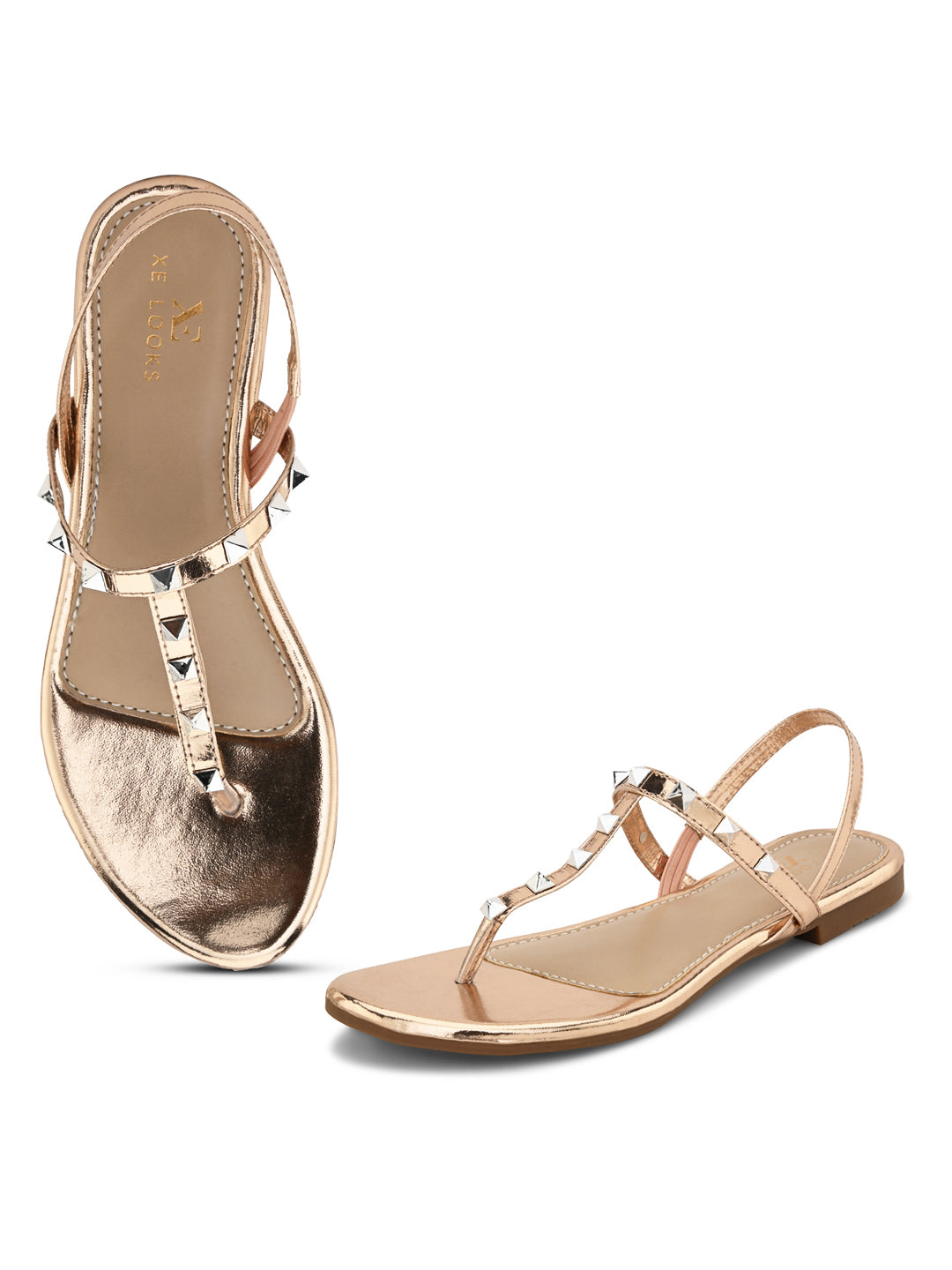 Stylish Studded Strappy Thong Flat Sandals