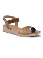 Perforated Front Strap Cushioned Slingback Flat Sandals