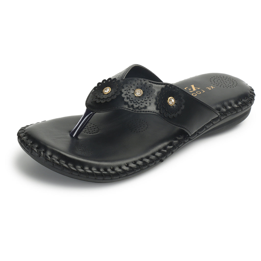 Sophisticated & Classic Flower Design Soft Cushion Doctor Slippers