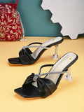 Elegant With Bow Accent Heel Sandal