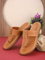 Synthetic Leather with Cushioned Sole, Slip-On Slippers