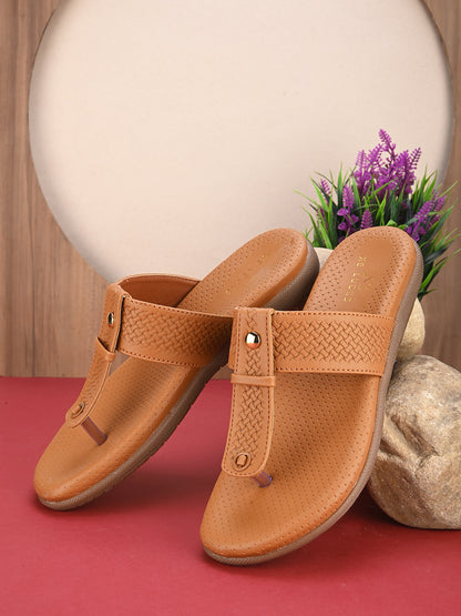 Comfortable Synthetic Leather Slip-On Slippers with Cushioned Sole