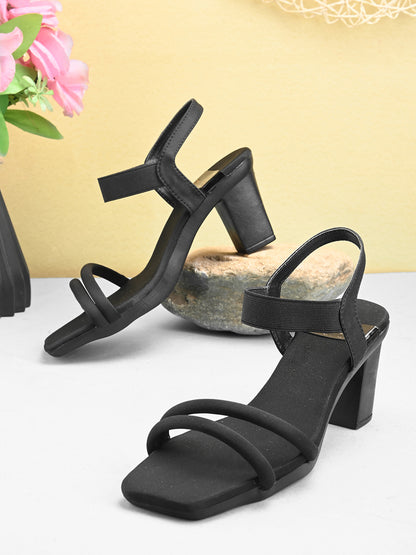 Bold & Trendy , Soft Block High Heels Sandals