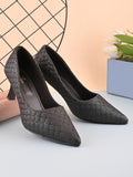 Quilted Pointed Toe Cushioned Slip-On Pumps